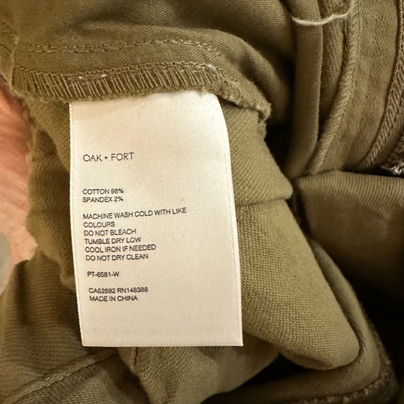 Oak + Fort Cropped Twill Wide Leg Pant - Size small - Picture 6 of 6